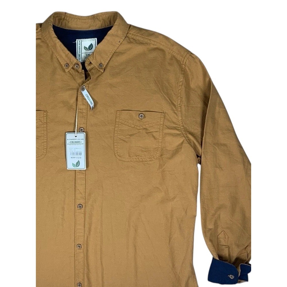 Alexander‎ Julian Colours Men's XXL Organic Cotton Button Up Dress Shirt NWT
